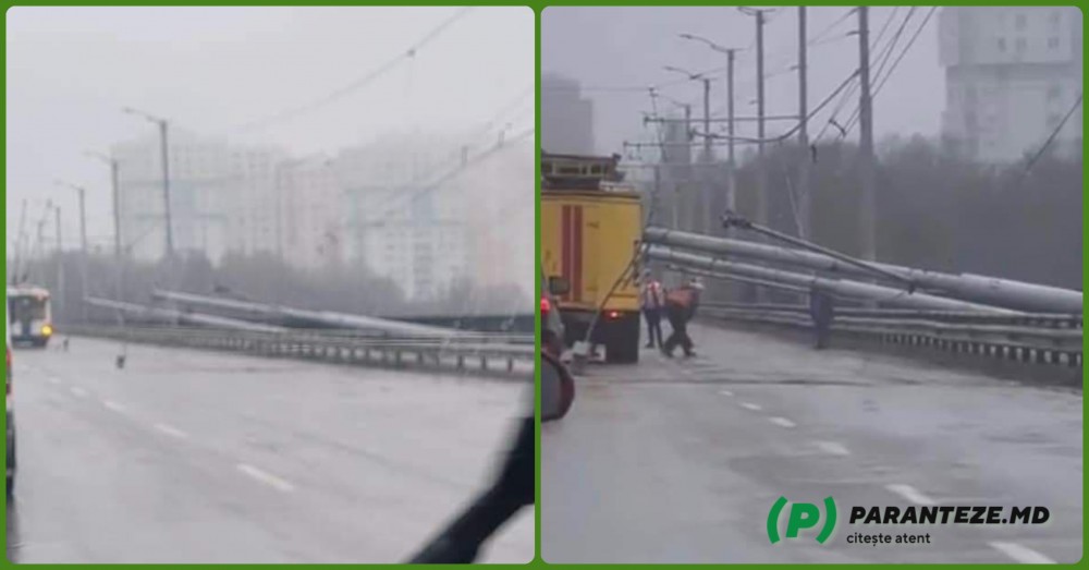 ULTIMA ORĂ! Incident în capitală. Mai mulți piloni de pe viaduct s-au răsturnat